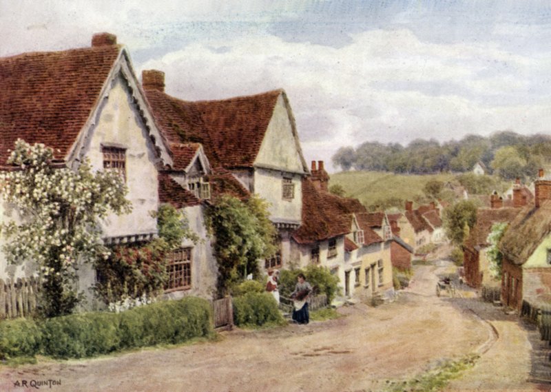 La calle del pueblo, Kersey, Suffolk de Alfred Robert Quinton