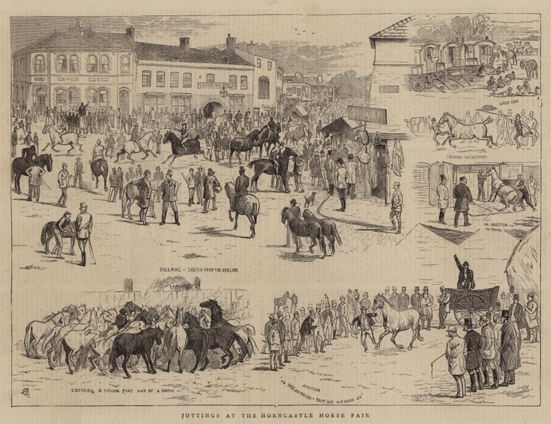 Apuntes en la Feria de Caballos de Horncastle de Alfred Chantrey Corbould