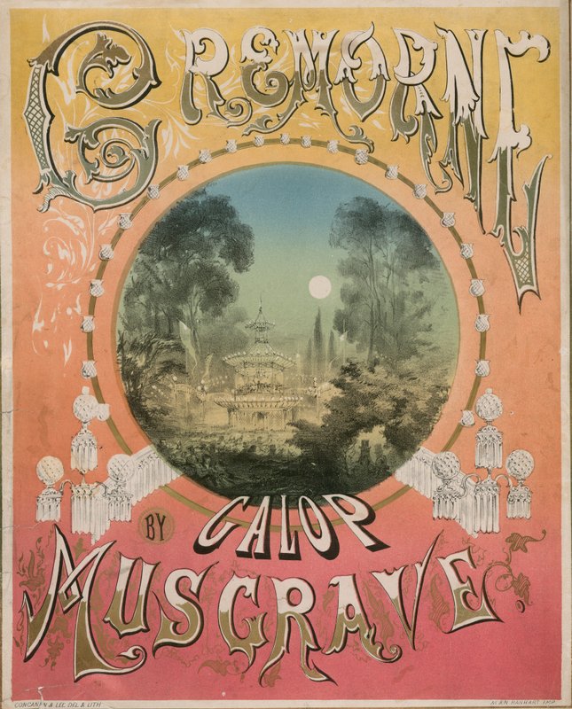 Cremorne Galop por Frank Musgrave, partitura musical de Alfred Concanen