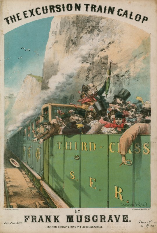 Partitura musical: El tren de excursión Galop por Frank Musgrave de Alfred Concanen