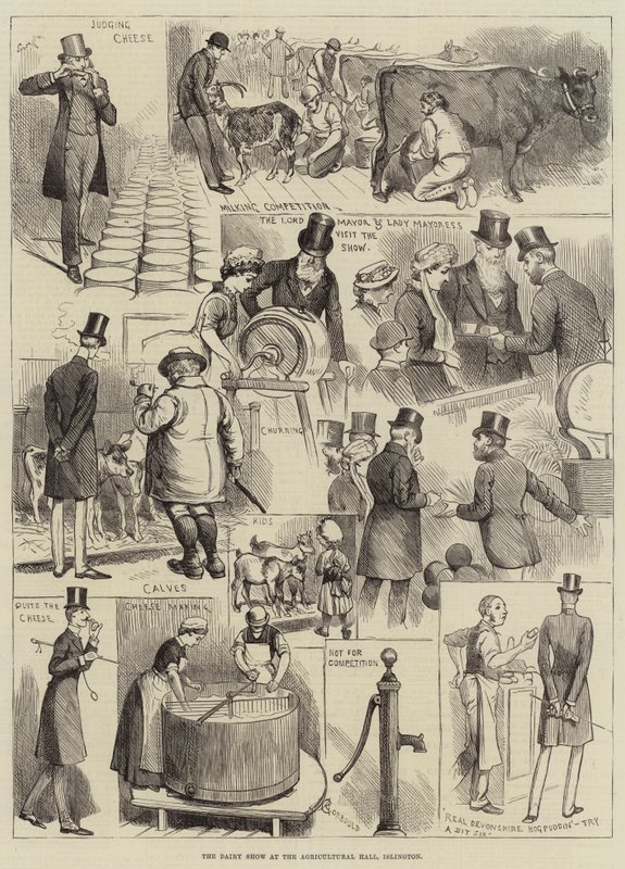 La feria de productos lácteos en el Agricultural Hall, Islington de Alfred Courbould
