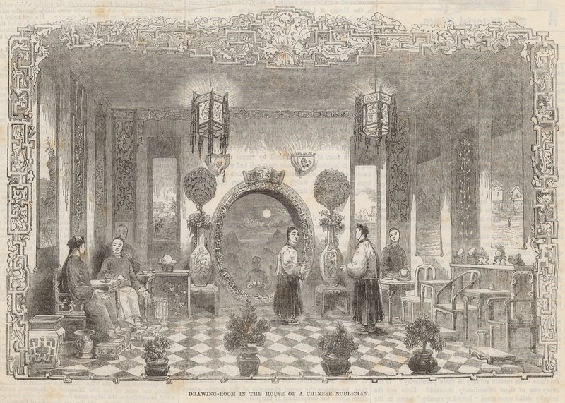 Sala de estar en la casa de un noble chino de Alfred Crowquill
