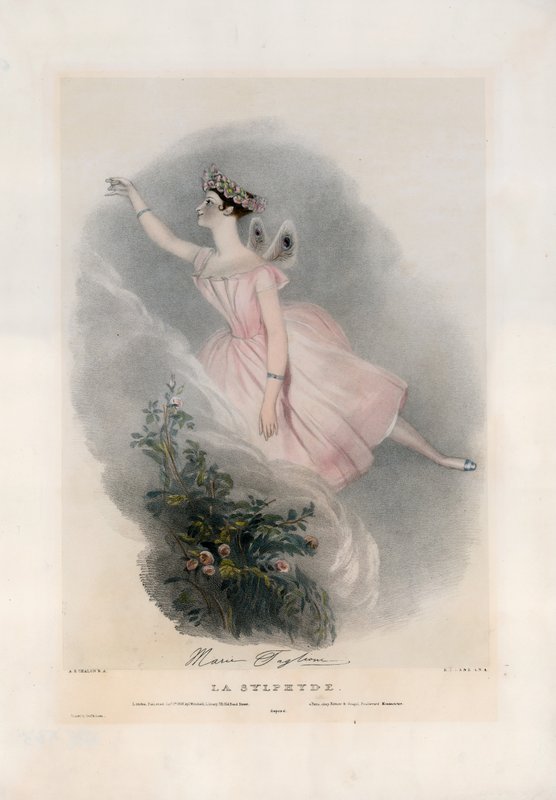 Marie Taglioni en La Sylphide de Alfred Edward Chalon