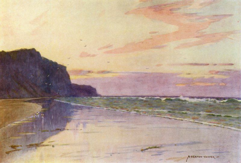 Dinamarca: el punto más occidental de Dinamarca, cerca de Esbjerg (litografia en color) de Alfred Heaton Cooper