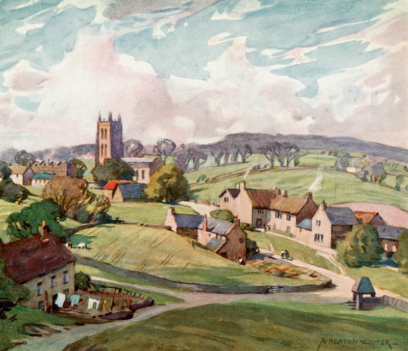 Pueblo de Mells, cerca de Frome de Alfred Heaton Cooper
