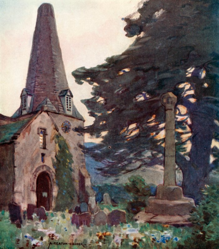 Iglesia y Cruz de Porlock de Alfred Heaton Cooper