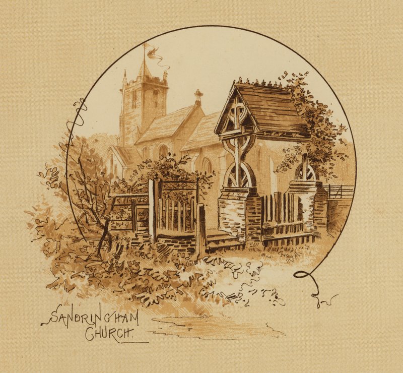 Iglesia de Sandringham, Norfolk (cromolito) de Alfred Johnson