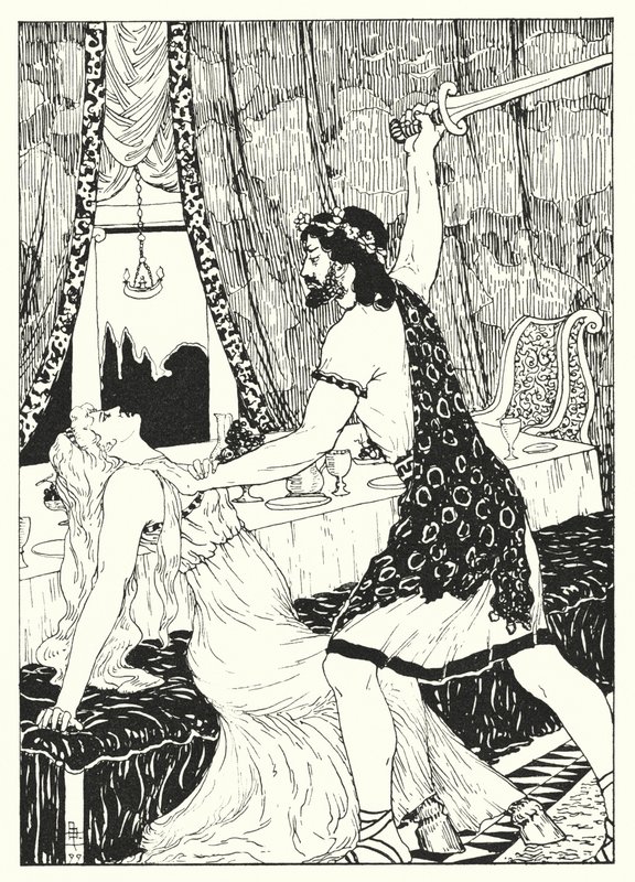 Una historia verdadera de Luciano: Luciano y la mujer de las piernas de burro (grabado) de Alfred Payne Garnett