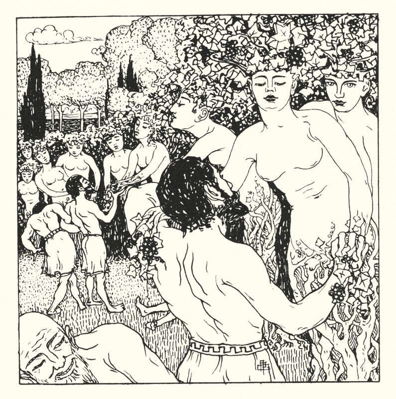 Historia verdadera de Lucian: Las mujeres de la vid (grabado) de Alfred Payne Garnett