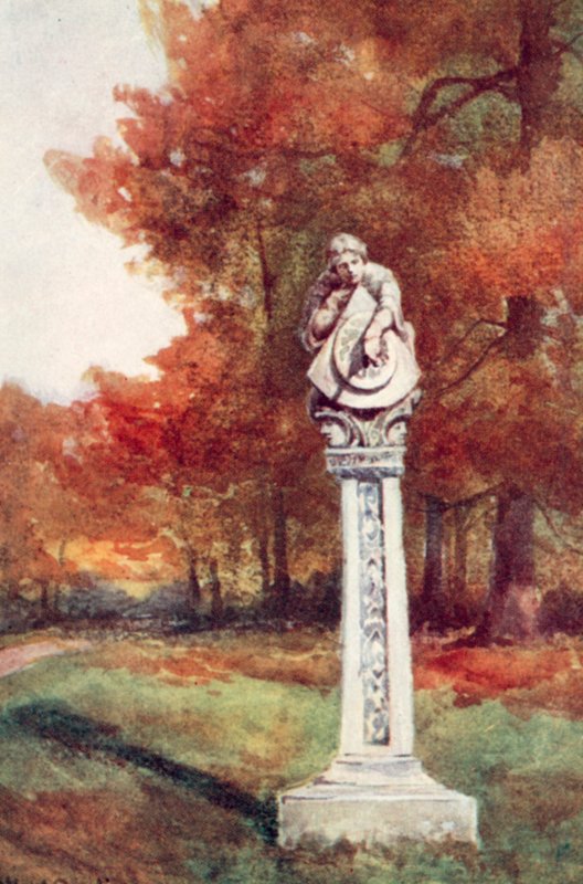 "Me parece que sería una vida feliz / esculpir los diales pintorescamente, punto por punto" (litografía en color) de Alfred Rawlings