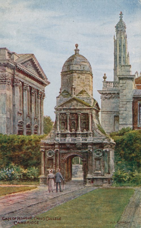 Puerta de Honor, Caius College, Cambridge (litografía a color) de Alfred Robert Quinton