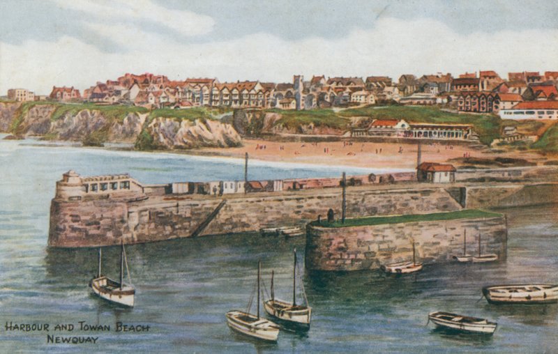 Puerto y playa de Towan, Newquay de Alfred Robert Quinton