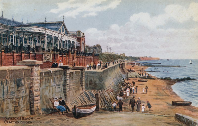 Pabellón y playa, Clacton-on-Sea de Alfred Robert Quinton