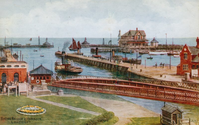 Puente Colgante y Puerto, Lowestoft de Alfred Robert Quinton