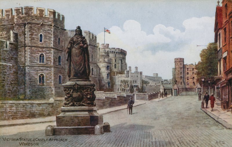 Estatua de Victoria y Aproximación al Castillo, Windsor de Alfred Robert Quinton