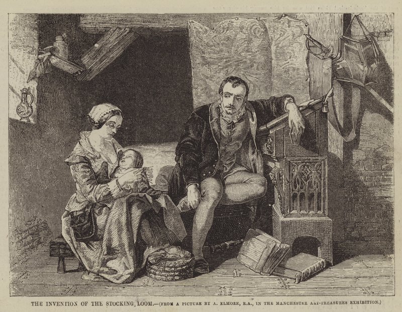 La invención del telar de medias de Alfred W. after Elmore