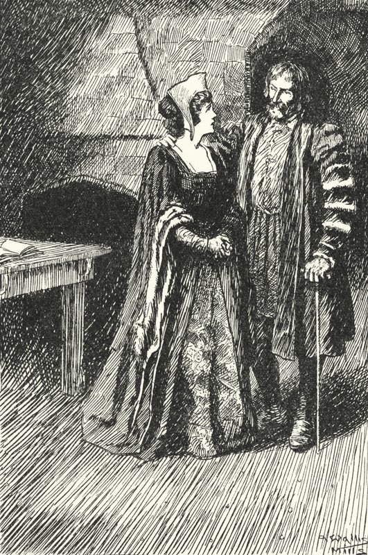 Margaret Roper, la hija mayor de Sir Thomas More, visitando a su padre en prisión, 1535 de Alfred Wallis Mills