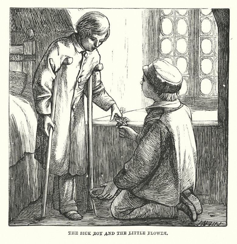 Hans Christian Andersen: El ángel (litografía) de Alfred Walter (after) Bayes