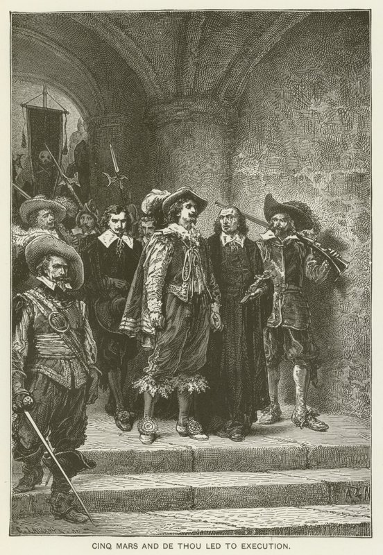 Cinq Mars y De Thou llevados a la ejecución de Alfred de Vigny