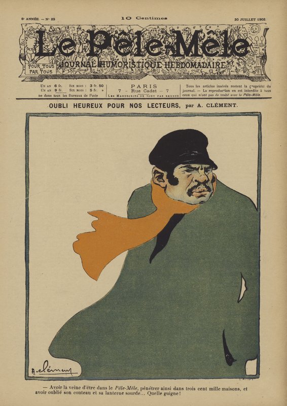 Olvido feliz para nuestros lectores. Ilustración para Le Pele-Mele, 1902 de Aline Clement
