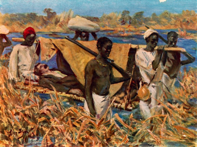 David Livingstone, El último viaje (litografía en color) de Allan (after) Stewart