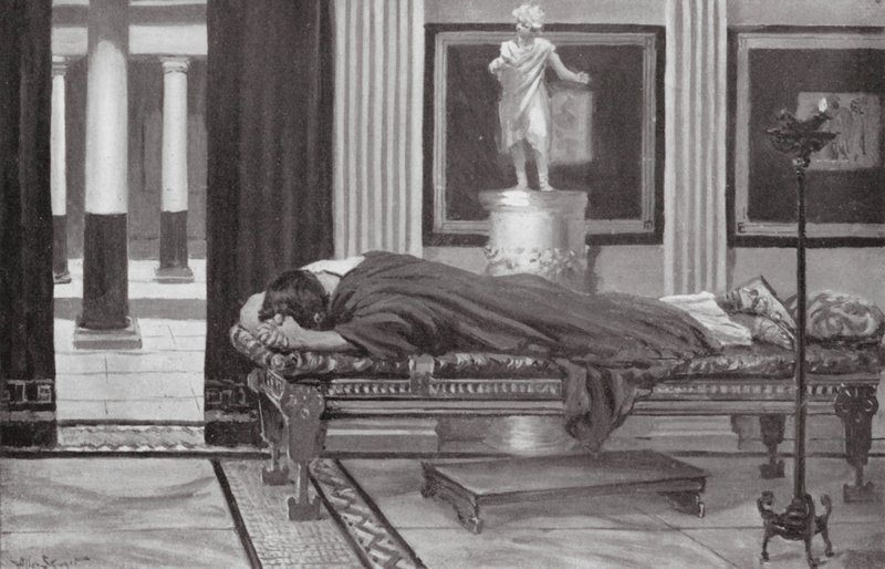 El dolor de Pericles por la pérdida de su hijo (litografía) de Allan Stewart