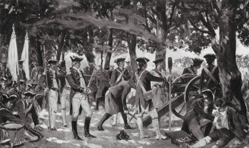 La batalla de Plassey, 23 de junio de 1757 (litografía) de Allan Stewart