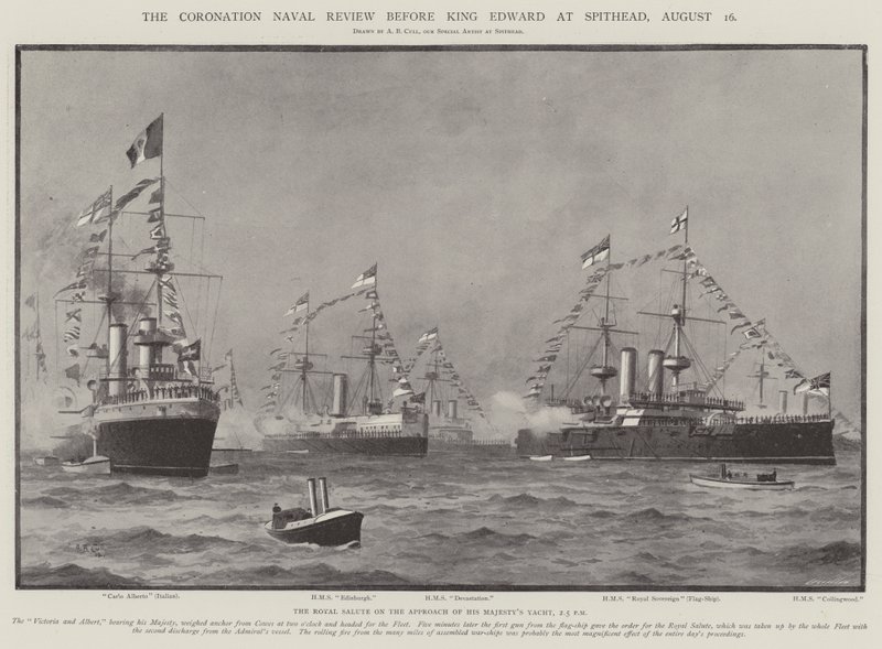 La Revisión Naval de la Coronación ante el Rey Eduardo en Spithead, 16 de agosto de Alma Claude Burlton Cull