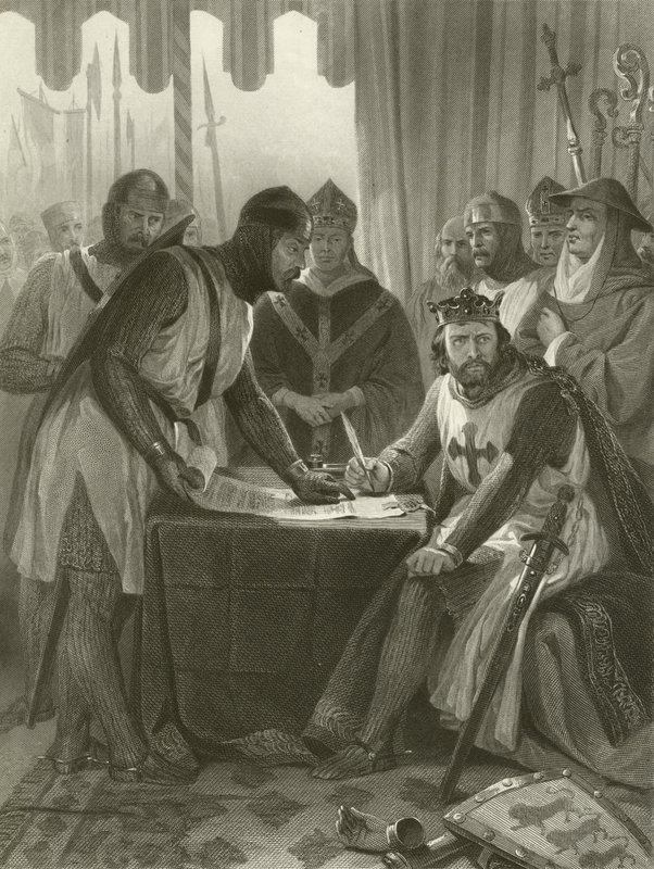 El rey Juan firmando la Carta Magna, 1215 de Alonzo Chappel