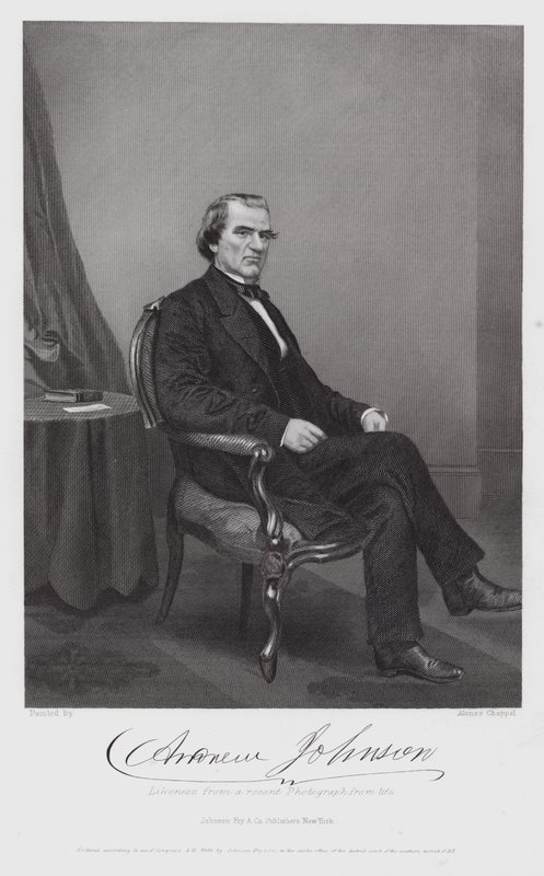 Andrew Johnson (grabado) de Alonzo (after) Chappel