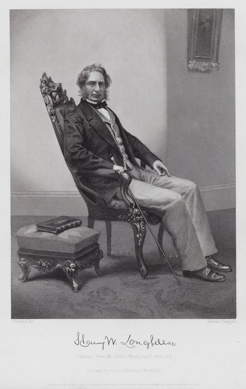 Henry Wadsworth Longfellow (grabado) de Alonzo (after) Chappel