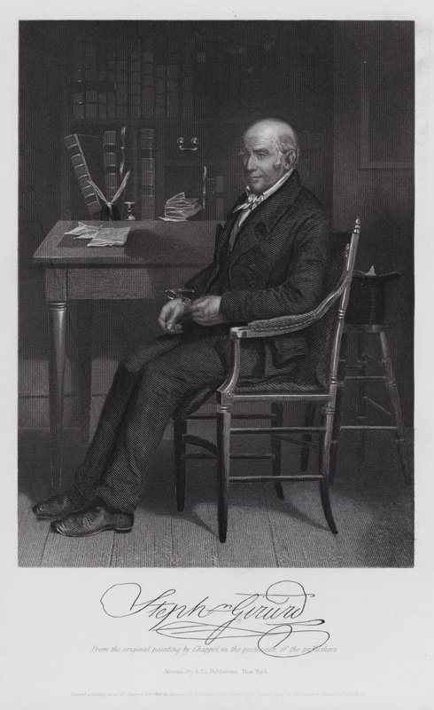 Stephen Girard (grabado) de Alonzo (after) Chappel