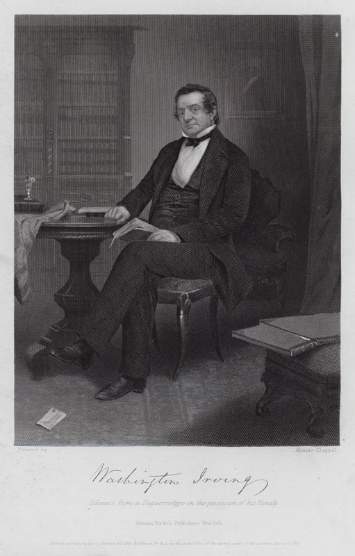Washington Irving (grabado) de Alonzo (after) Chappel