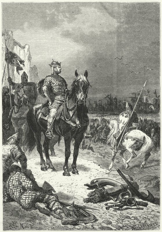 Desembarco de la flota normanda de Roberto Guiscardo en Sicilia de Alphonse Marie de (after) Neuville