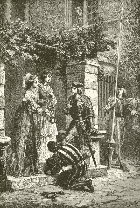 Bayard despidiéndose de las damas de Brescia de Alphonse Marie de Neuville