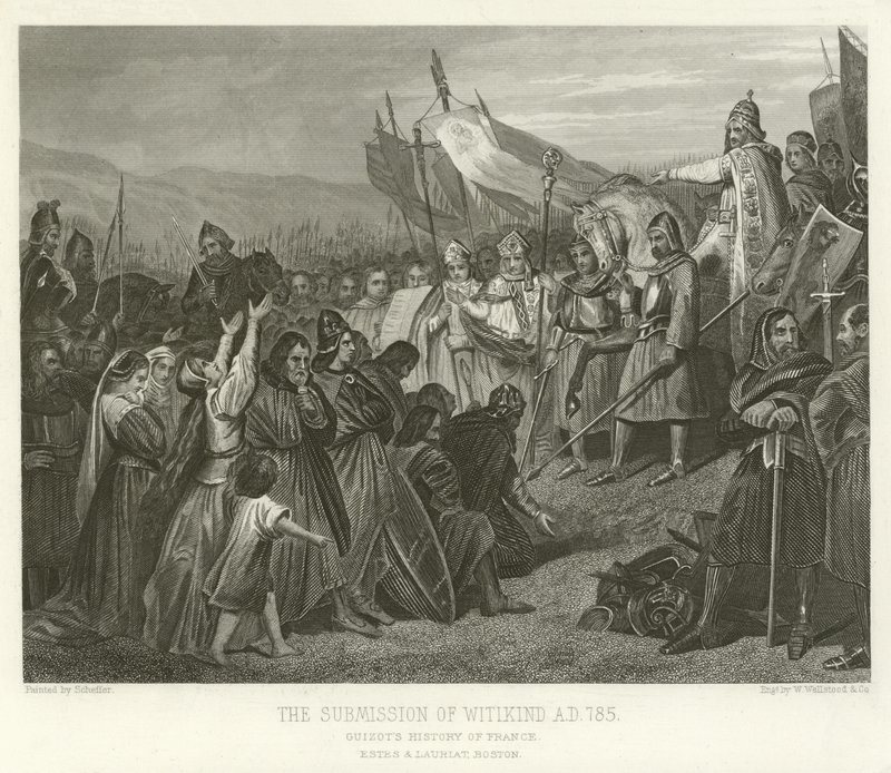 La sumisión de Witikind, AD 785 de Alphonse Marie de Neuville