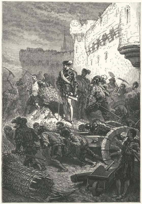 Francisco, Duque de Guisa supervisando la construcción de las defensas de Metz, 1552 de Alphonse Marie de after Neuville