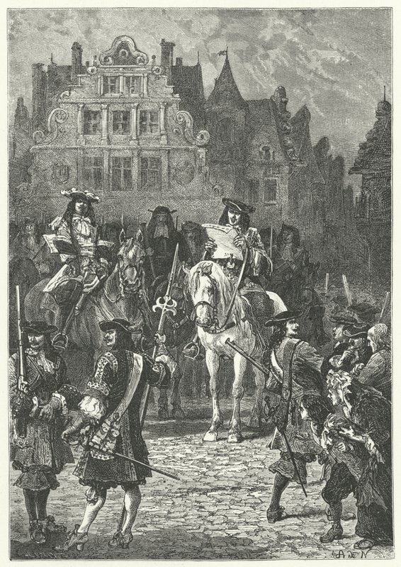 Proclamación de la revocación del Edicto de Nantes por Luis XIV, 1685 de Alphonse Marie de after Neuville