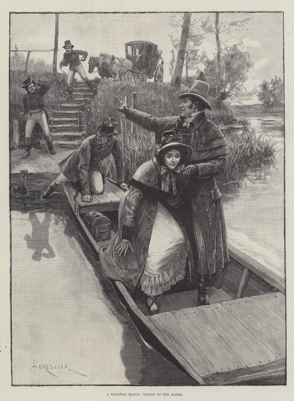 Una fuga, tomando el agua de Amedee Forestier