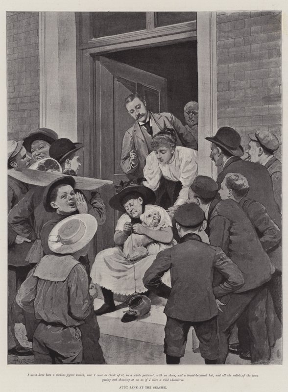 Ilustración para Tía Jane en la Playa, por El Difunto Lord Brabourne de Amedee Forestier