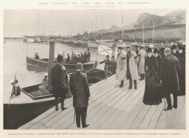 El Rey Eduardo VII y el Zar en Copenhague de Amedee Forestier