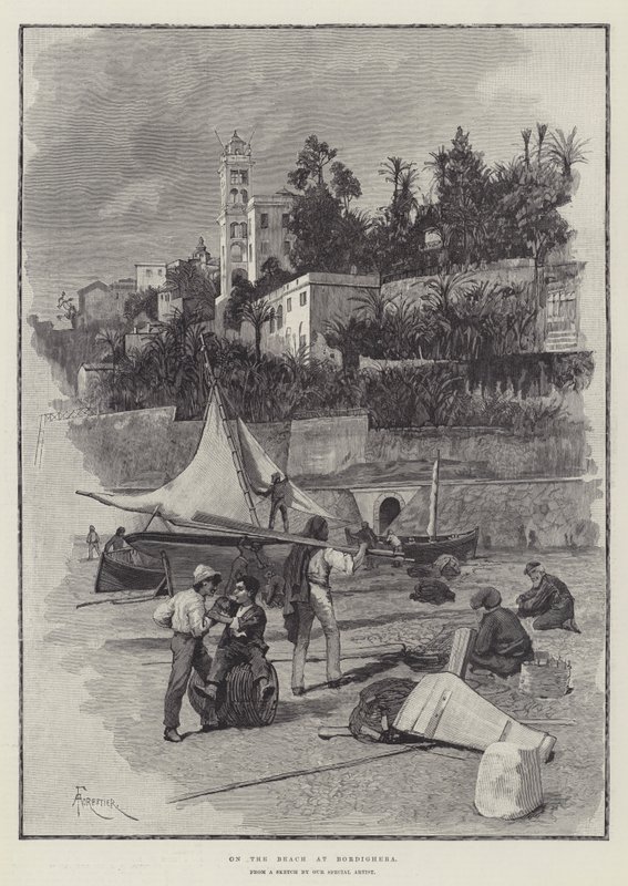 En la playa de Bordighera de Amedee Forestier
