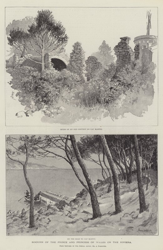 Estancia del Príncipe y la Princesa de Gales en la Riviera de Amedee Forestier