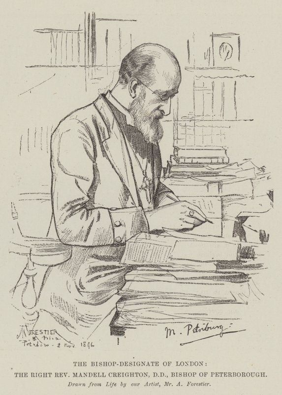 El Obispo Designado de Londres, el Reverendo Mandell Creighton, DD, Obispo de Peterborough de Amedee Forestier