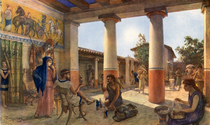 Vida doméstica en la antigua Grecia de after Amedee Forestier