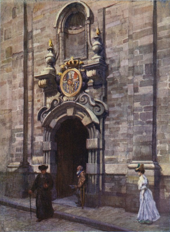 Entrada a la Iglesia Vieja de los Carmelitas, Bruselas de after Amedee Forestier