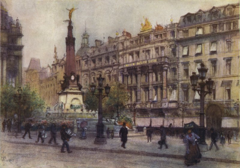 Plaza de Brouckere, Bruselas de after Amedee Forestier
