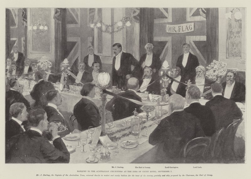 Banquete para los jugadores de críquet australianos en el Inns of Court Hotel, 7 de septiembre de Amedee Forestier