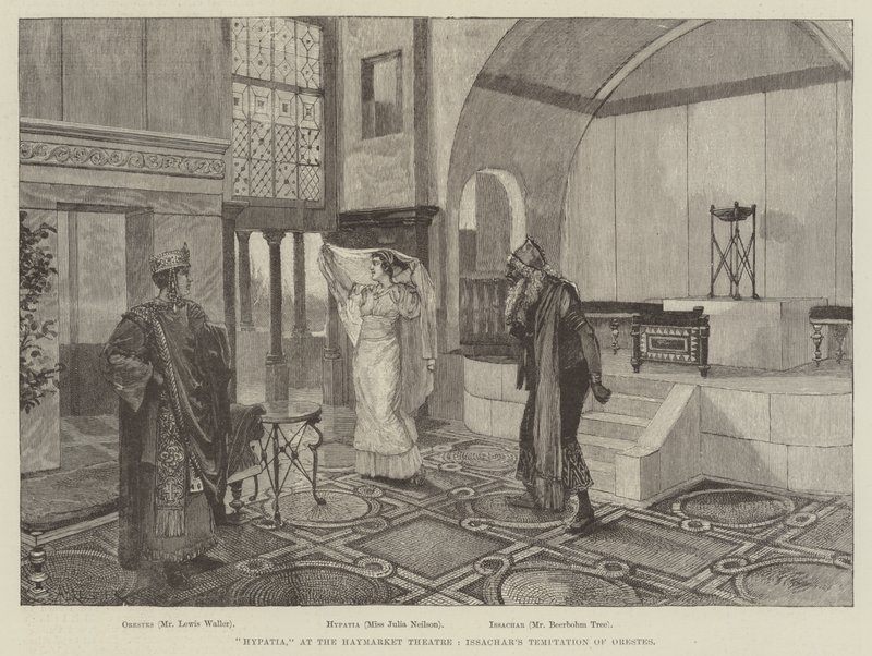 Hipatia, en el Teatro Haymarket, La Tentación de Orestes de Issachar de Amedee Forestier