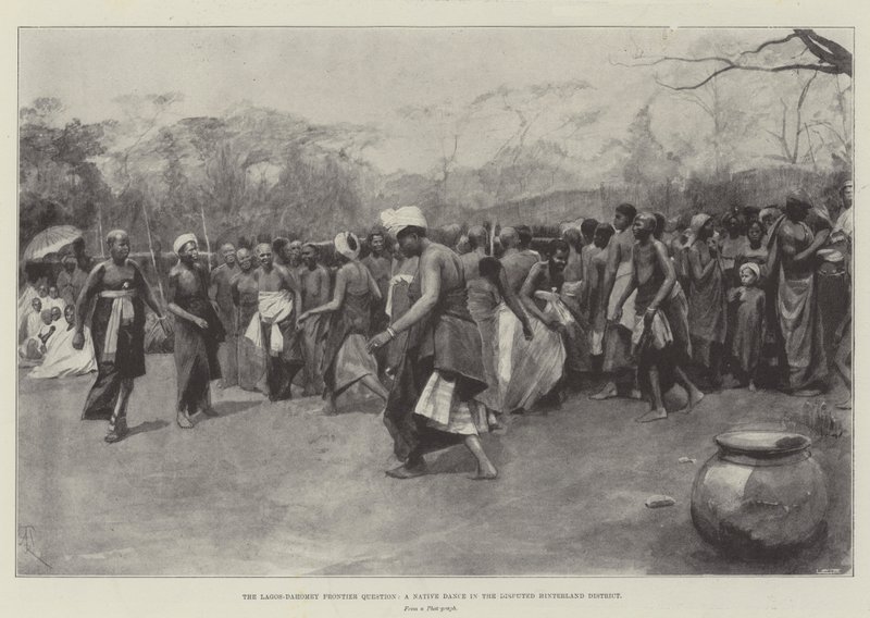 La cuestión fronteriza Lagos-Dahomey, una danza nativa en el distrito disputado del interior de Amedee Forestier